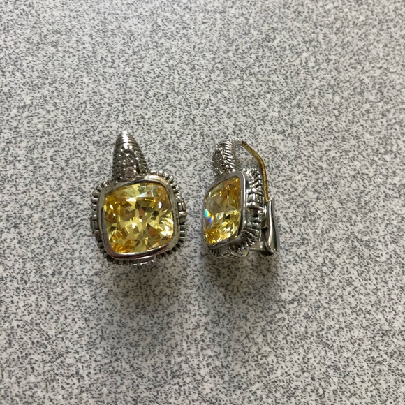 Judith Ripka Canary Earrings w Diamonds